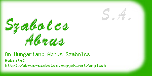 szabolcs abrus business card